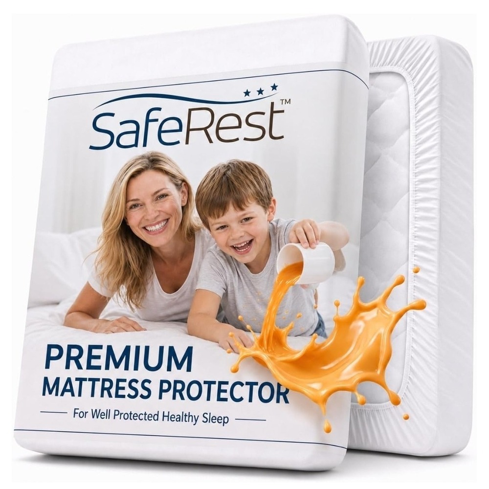 SafeRest Premium Mattress Protector, Full (54in x 75in x 14in), Waterproof -Read